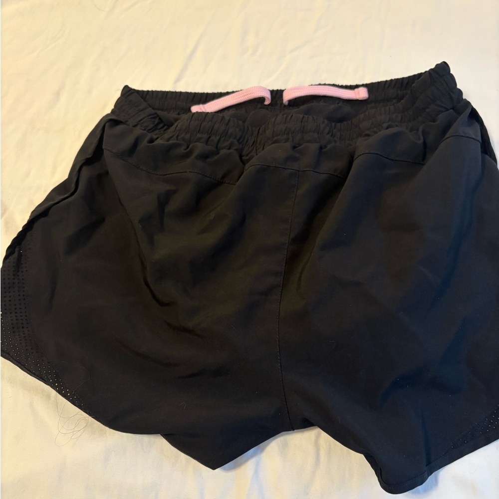 Xersion Kids Black Swim Shorts with Pink Accents
